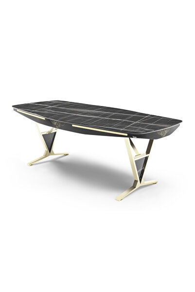 Rosse METAL FURNİTURE Bugatti Şık Yemek Odası Ofis Masası Lüks