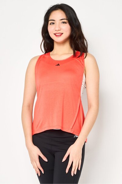 adidas x Aeroready Women Sportswear Fit Sleeveless Outdoor Top, Dark Orange