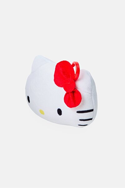 SANRIO Kids Girl Hello Kitty Plush Head Zipper Small Pouch, White