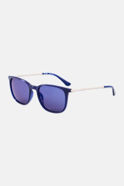 Police Men SPLL77 Square Polarized Sunglasses, Blue