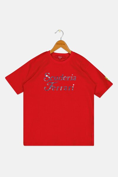 Scuderia Ferrari Toddlers Boy Crew Neck Short Sleeve Outdoor T-Shirt, Red