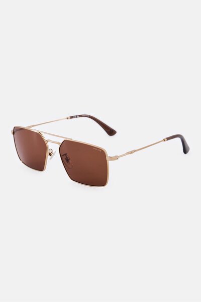 Police Men SPLL07 Square Sunglasses, Gold