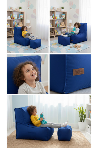 PATARA HOME Velvet Kids Puff Koltuk & Oyun Koltuğu & Çocuk Koltuğu