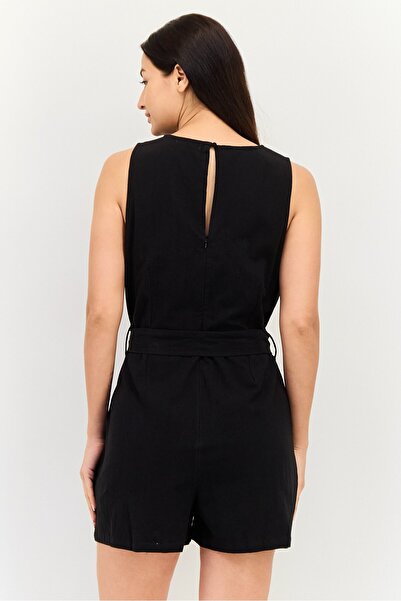 Brave Soul Women Plain Sleeveless Playsuits, Black