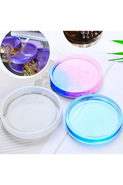 cnk craft shop قالب سيليكون مرن لامع من الإيبوكسي لصنع قاعدة أكواب دائرية 8 س...