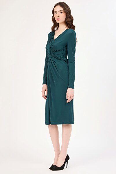 FEVER Örgü bant detaylı likralı örme elbise