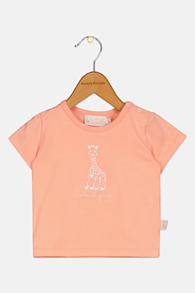 Sophie La Girafe Toddlers Girl Graphic Print Short Sleeve Top, Peach