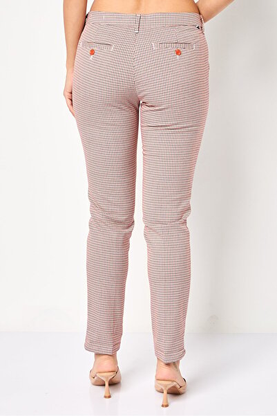 Reiko Women Fitted Mid Waist Houndstooth Print Dress Pants, Multicolor