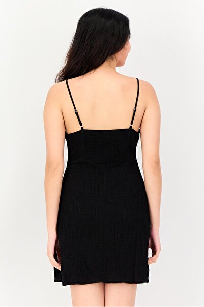 Forever 21 Women Textured Mini Dress, Black