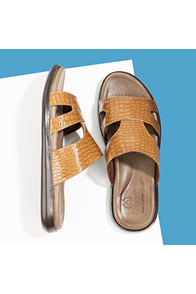 Modlet.ro Papuci cu imprimeu maro strălucitor pentru bărbați MOD09548