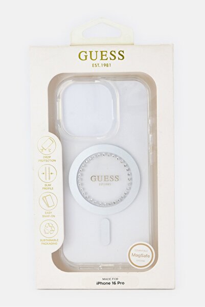 Guess iPhone 16 Pro Magsafe Metallic Protective Case, Transparent