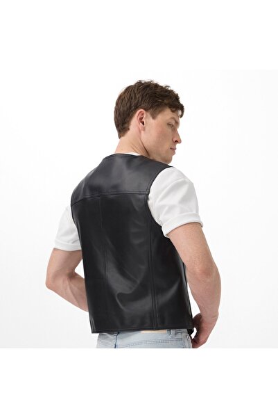 Desa Aditsan Black Men's Leather Vest