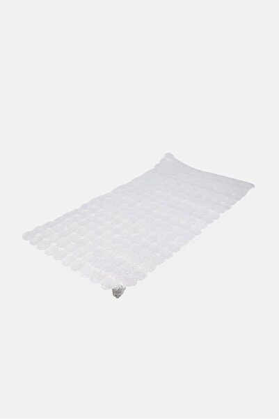 Kensie Rectangle Floral Tub Mat, Whte