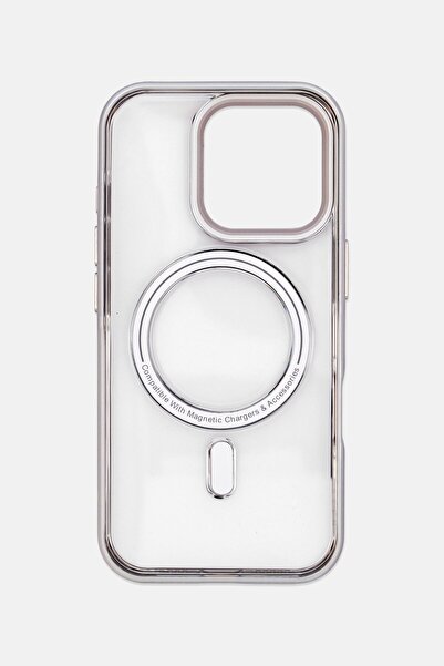 Levelo iPhone 16 Pro Elio PC Protective Case With Camera Ring Stand, Silver