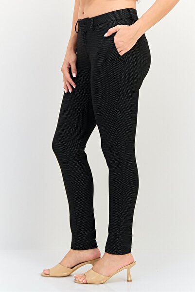 Reiko Women Cigarette Fit Microdot Print Dress Pants, Multicolor