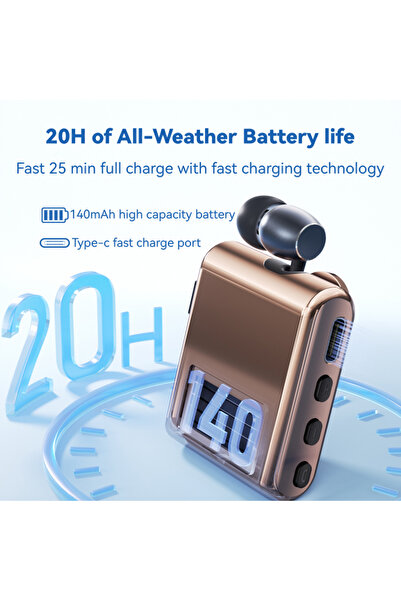 Zen Store Black Bluetooth V 5.4 Wireless Business Earbuds with Adjustable Clip