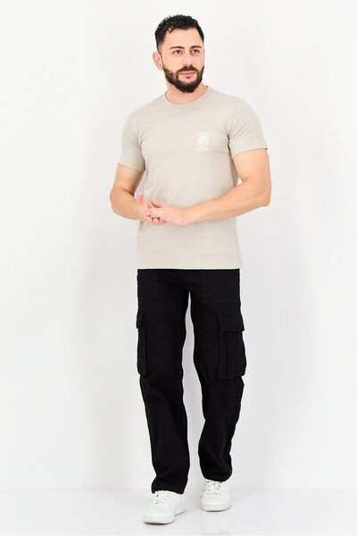 English Laundry Men Crew Neck Short Sleeves Brand Logo T-Shirt, Grey