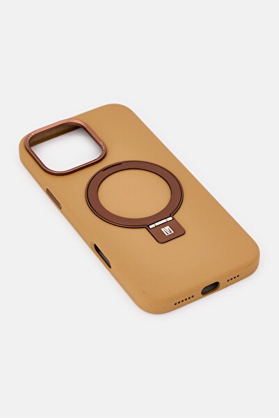 Levelo iPhone 16 Pro Max Iris Magsafe Liquid Silicone Case With Stand, Gold