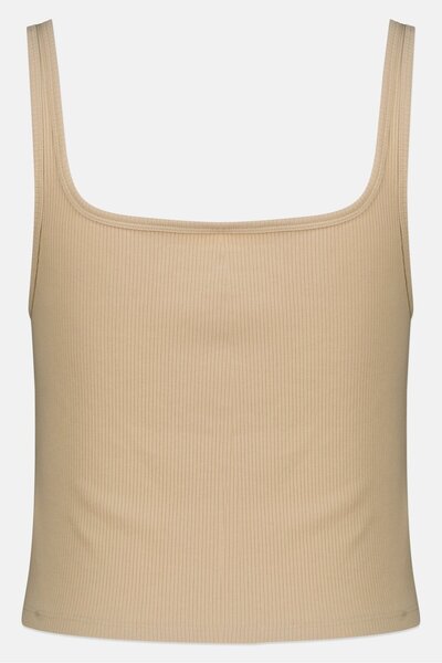 Aeropostale Women Square Neck Textured Sleeveless Tank Top, Cream