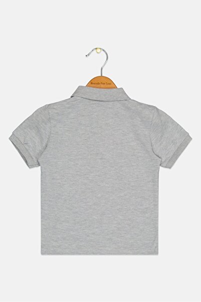 Perry Ellis Kids Girl Embroidered Short Sleeve Polo Shirt, Grey