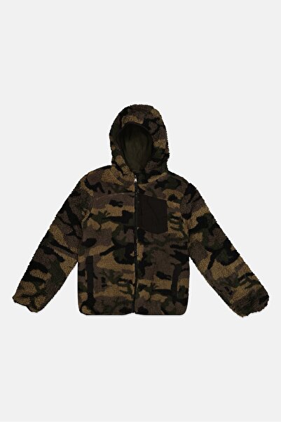 Perry Ellis Kids Boy Camouflage Soft Shell jacket, Olive Combo