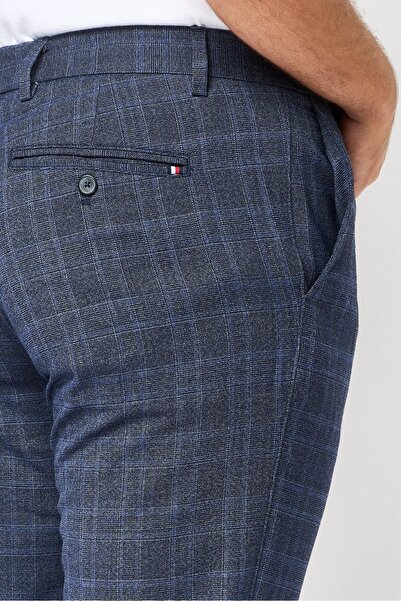 Tommy Hilfiger Men Slim Fit Plain Dress Pants, Navy