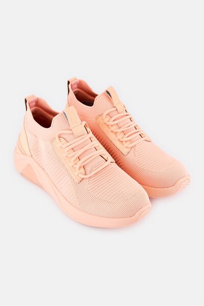 SKECHERS Women A Linear Slip On Training Shoes, Coral