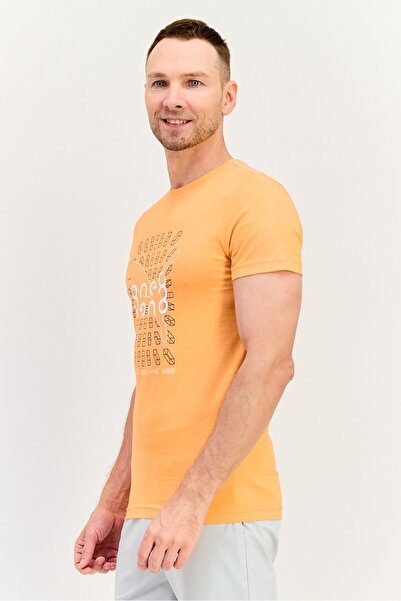 Puma x One8 Men Slim Fit Short Sleeve Training T-Shirt, Light Orange