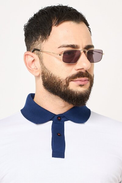 Police Men SPLN31 Rectangular Sunglasses, Gold