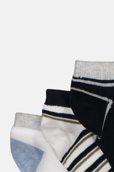 Joe Boxer Toddlers Boy 5 Pairs Stripe Ankle Socks, Multicolor