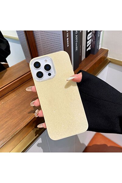 aheaks iPhone 14 Pro Max Uyumlu Lumina Case Premium Seri Şık Telefon Kılıfı - Simli Kılıf