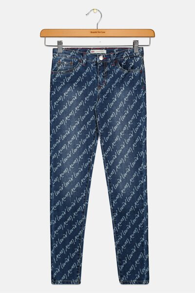 Levi's Kids Girl Skinny Fit Allover Print Jeans, Multicolor