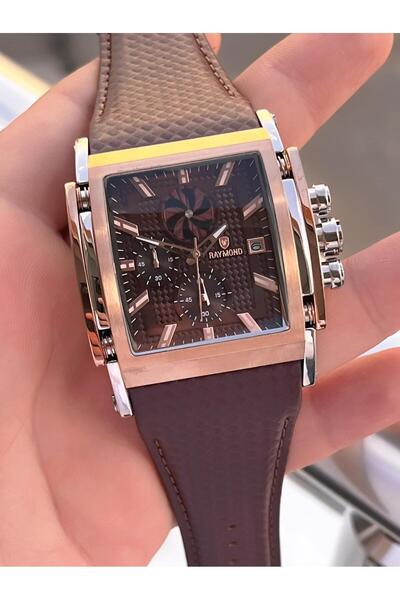 Raymond Special Leather Cord for Engagement and Grooms 2 Years Warranty 5 Atm Men's Wristwatch+Bracelet Rmd.53