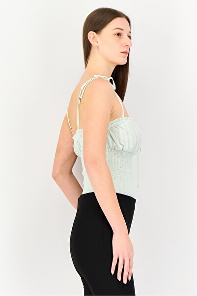 Forever 21 Women Textured Sleeveless Bodysuit, Mint