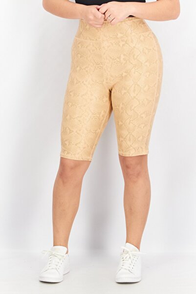 Electric Yoga Women Sportswear Fit Python Biker Shorts, Nude