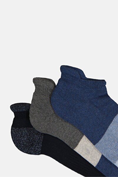 Rocawear Men 3 Pairs Brand Logo Ankle Socks, Multicolor