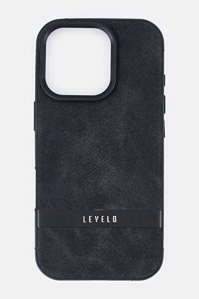 Levelo iPhone 16 Pro Pelle Leather Protective Case, Black