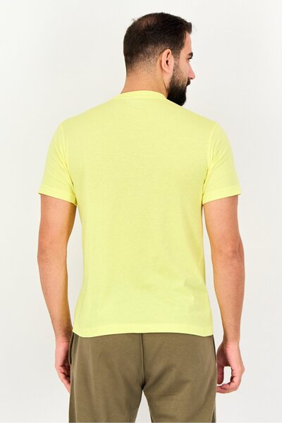 Champion Men Sportswear Fit Brand Logo Short Sleeve Outdoor T-Shirt, Yellow