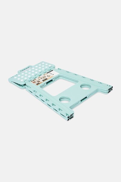 Lifestyle Plastic 16 Inch Folding Step Stool With Handle, Light Green