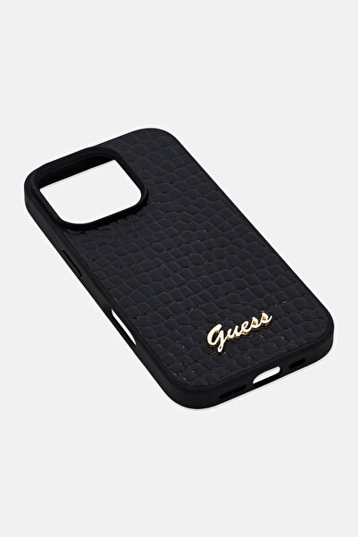 Guess iPhone 16 Pro Metal Logo Protective Case, Black