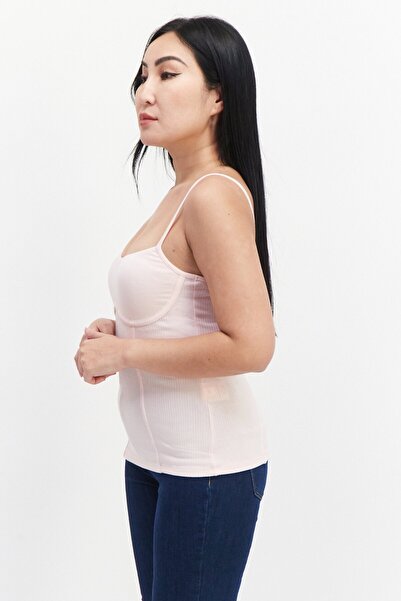 Jenny Women U-neck Sleeveless Plain Tank Top, Pink