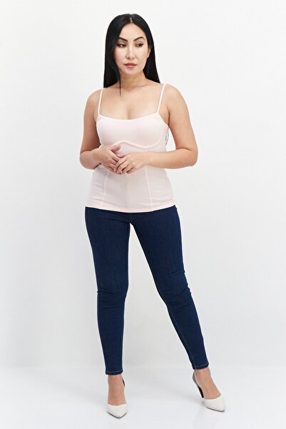 Jenny Women U-neck Sleeveless Plain Tank Top, Pink