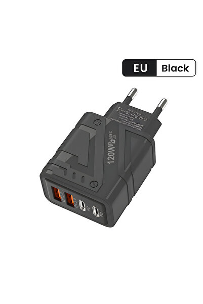 Choice 01 Black EU 4 Ports USB C PD Charger Quick Charge 3.0 Type C USB Phone...