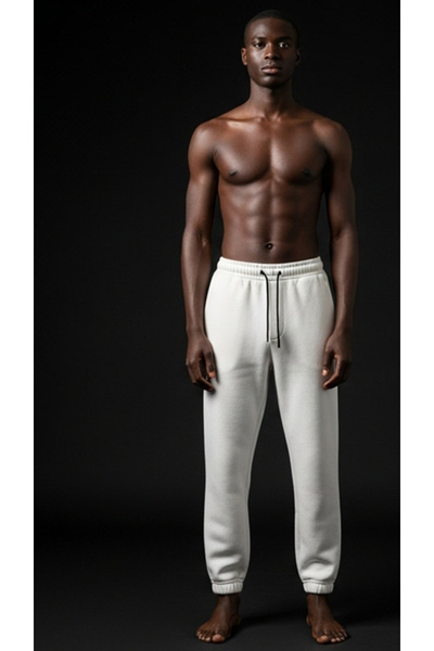 DARK AND BRIGHT Men's Jogger Pants with Elastic Waist and Drawstring, Side Pockets, Fleece Lining, Elasticated Cuffs