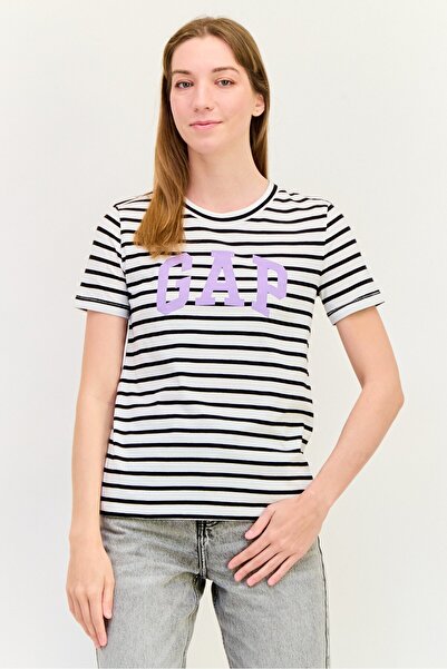 GAP Women Crew Neck Brand Logo Short Sleeve T-Shirt, Multicolor