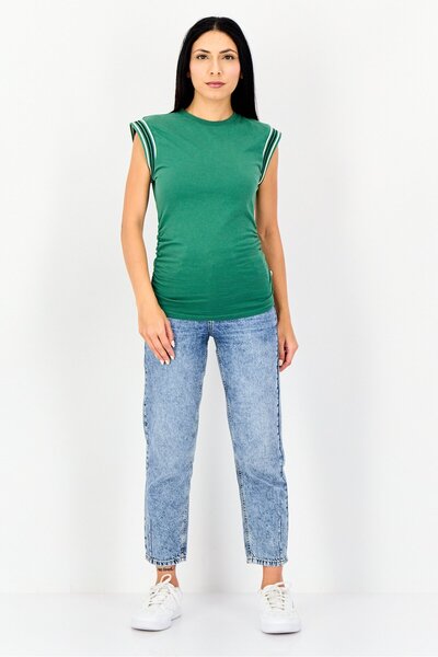 Levi's Women Crew Neck Sleeveless Plain Tank Top, Green