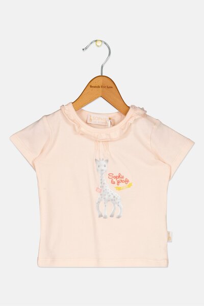 Sophie La Girafe Toddlers Girl Graphic Print Short Sleeve Top, Light Pink