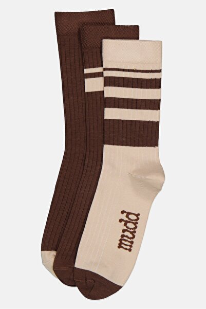 MUDD Men 3 Pairs Brand Logo Crew Socks, Multicolor