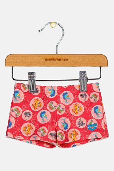 ARENA شورت سباحة مطبوع بالكامل للبنات الصغار، متعدد الألوان