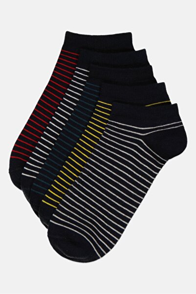 Rocawear Men 5 Pairs Stripes Ankle Socks, Multicolor
